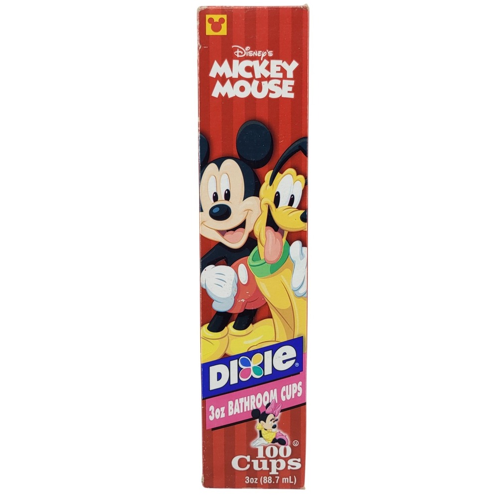 Disney Mickey Mouse Dixie Bathroom Cups 100 Count Red 3oz Vtg New Old Stock
